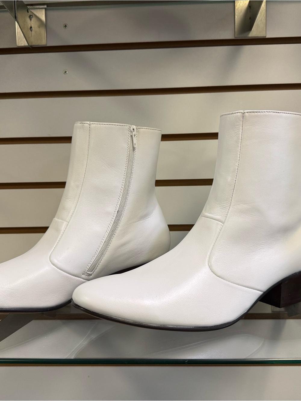 White Men’s Ankle Boots - Sleek Zip Side Design
